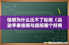 运动手表佳明与颂拓哪个好用 佳明为什么比不了松拓