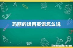 玛丽的话用英语怎么说