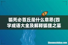 四字成语大全及解释狐狸之墓 狐死必首丘是什么意思