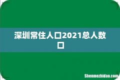 深圳常住人口2021总人数口