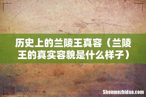 兰陵王的真实容貌是什么样子 历史上的兰陵王真容
