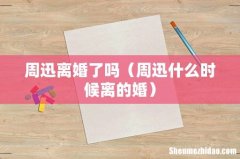 周迅什么时候离的婚 周迅离婚了吗