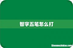 智字五笔怎么打