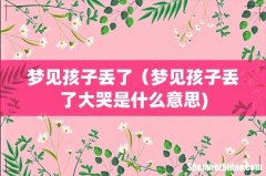 梦见孩子丢了（梦见孩子丢了大哭是什么意思)
