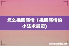 怎么挽回感情（挽回感情的小法术最灵)