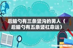 后脑勺有五条竖杠命运 后脑勺有三条竖沟的男人