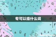 专可以组什么词