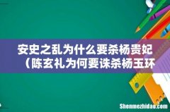 陈玄礼为何要诛杀杨玉环 安史之乱为什么要杀杨贵妃