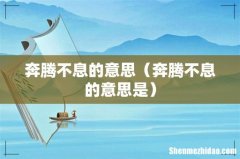 奔腾不息的意思是 奔腾不息的意思
