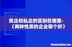 两种性质的企业哪个好 民企和私企的区别在哪里-