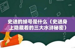 史进身上隐藏着的三大水浒秘密 史进的绰号是什么