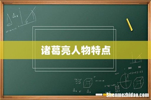 诸葛亮人物特点