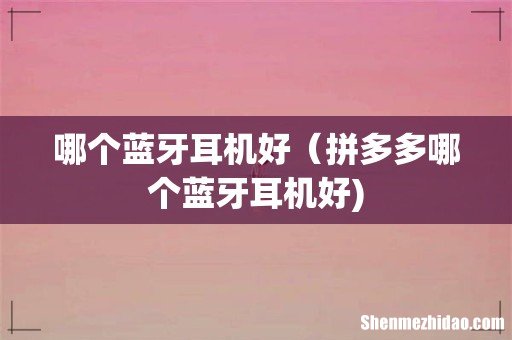 哪个蓝牙耳机好（拼多多哪个蓝牙耳机好)