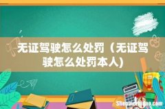 无证驾驶怎么处罚（无证驾驶怎么处罚本人)