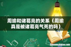 周瑜真是被诸葛亮气死的吗 周瑜和诸葛亮的关系