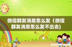 微信群发消息怎么发（微信群发消息怎么发不出去)