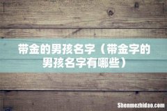 带金字的男孩名字有哪些 带金的男孩名字