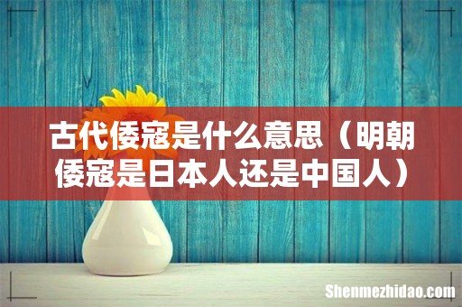 明朝倭寇是日本人还是中国人 古代倭寇是什么意思