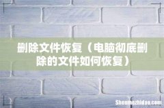 电脑彻底删除的文件如何恢复 删除文件恢复
