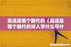 高适是哪个朝代的诗人字什么号什么 高适是哪个朝代的