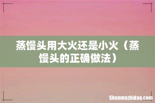 蒸馒头的正确做法 蒸馒头用大火还是小火