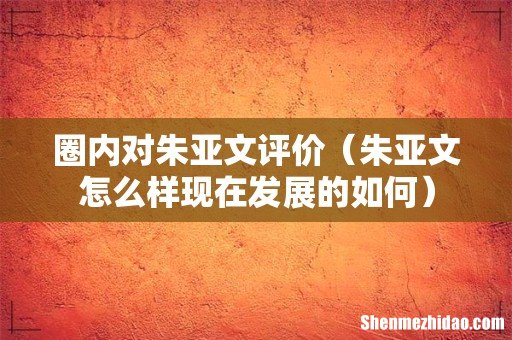 朱亚文怎么样现在发展的如何 圈内对朱亚文评价