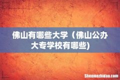 佛山有哪些大学（佛山公办大专学校有哪些)