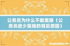 公务员很少离婚的背后原因 公务员为什么不敢离婚