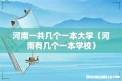 河南有几个一本学校 河南一共几个一本大学