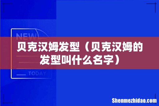 贝克汉姆的发型叫什么名字 贝克汉姆发型