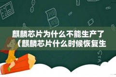 麒麟芯片什么时候恢复生产 麒麟芯片为什么不能生产了