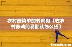 在农村养鸡简易棚该怎么搭 农村最简单的养鸡棚