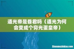 道光为何会变成个穷光蛋皇帝 道光帝是昏君吗