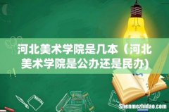 河北美术学院是几本（河北美术学院是公办还是民办)
