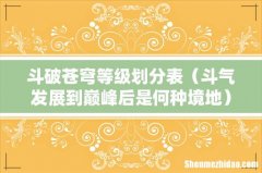 斗气发展到巅峰后是何种境地 斗破苍穹等级划分表