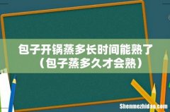包子蒸多久才会熟 包子开锅蒸多长时间能熟了