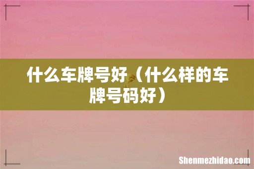 什么样的车牌号码好 什么车牌号好