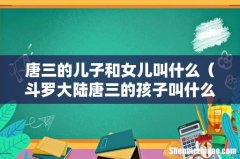 斗罗大陆唐三的孩子叫什么名字 唐三的儿子和女儿叫什么