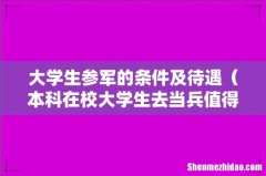 本科在校大学生去当兵值得吗 大学生参军的条件及待遇