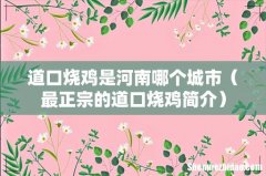最正宗的道口烧鸡简介 道口烧鸡是河南哪个城市