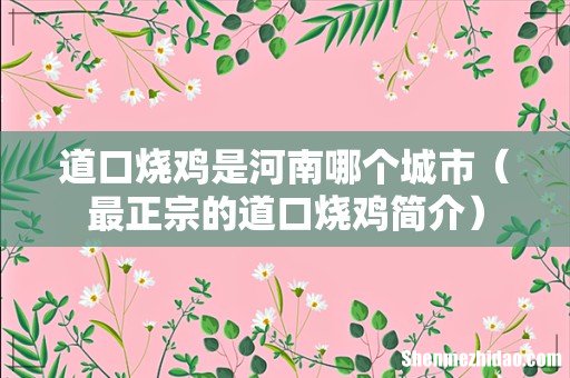 最正宗的道口烧鸡简介 道口烧鸡是河南哪个城市