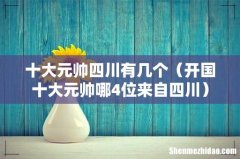 开国十大元帅哪4位来自四川 十大元帅四川有几个