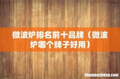 微波炉哪个牌子好用 微波炉排名前十品牌