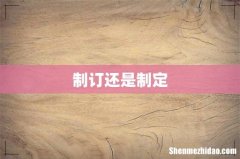 制订还是制定