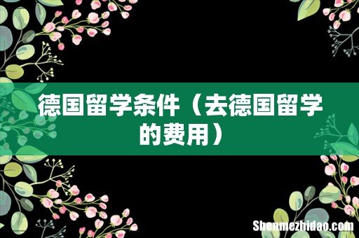 去德国留学的费用 德国留学条件