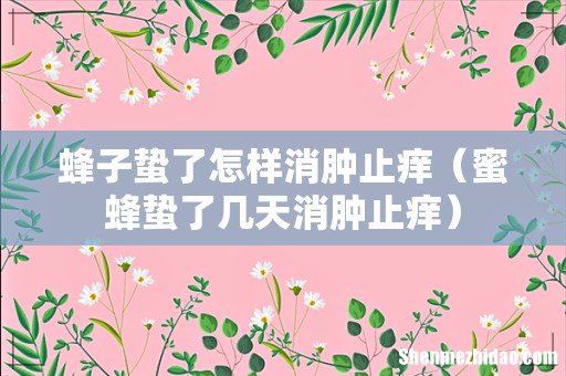 蜜蜂蛰了几天消肿止痒 蜂子蛰了怎样消肿止痒