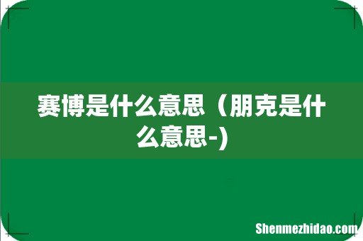 赛博是什么意思(朋克是什么意思-)