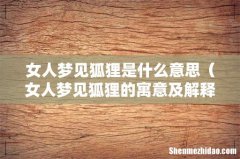 女人梦见狐狸的寓意及解释 女人梦见狐狸是什么意思