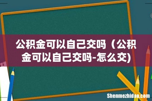 公积金可以自己交吗(公积金可以自己交吗-怎么交)