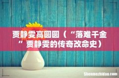 “落难千金”贾静雯的传奇改命史 贾静雯高圆圆